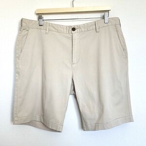 Faherty Khaki Cotton Stretch Chino Shorts -Men’s Size 38- Casual Summer Classic